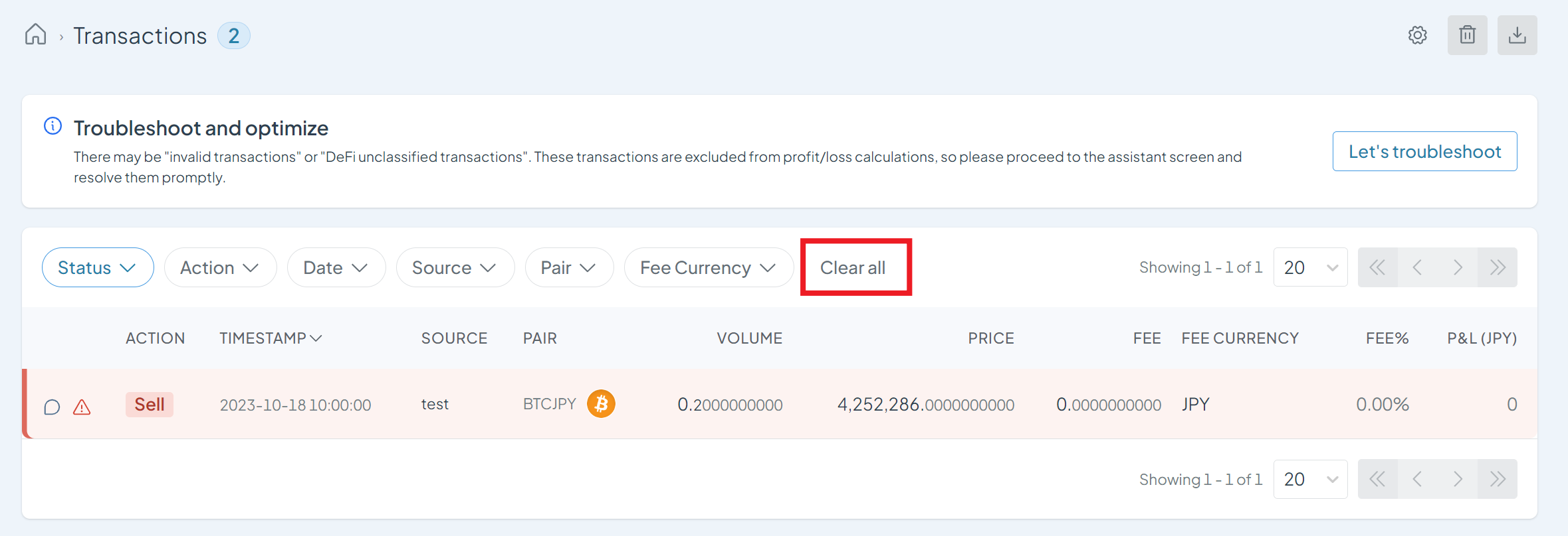 Correcting invalid transactions - README too! – Cryptact Help Center