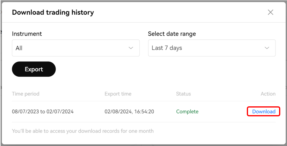 OKX(旧OKEx(オーケーイーエックス)の取引履歴ダウンロード方法
