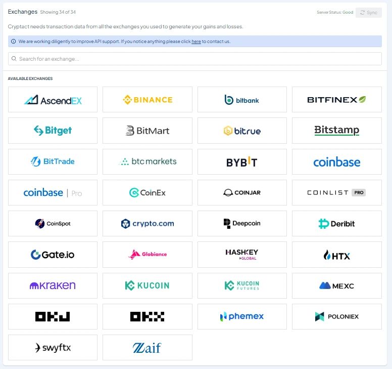 2025-03-14 15_21_01-Connect your exchange account _ クリプタクト（cryptact）.webp