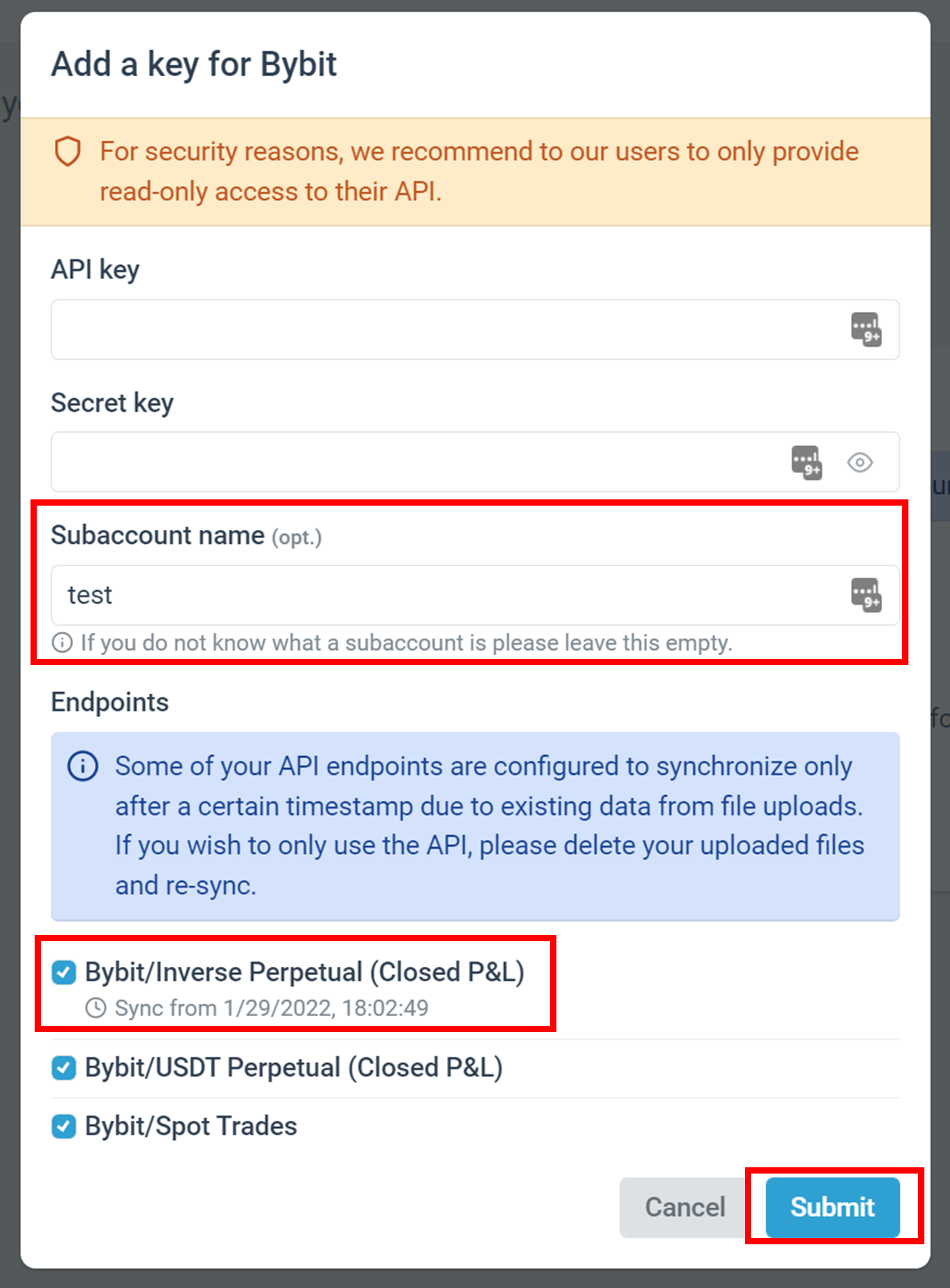 How to get an API key for Bybit – Cryptact Help Center