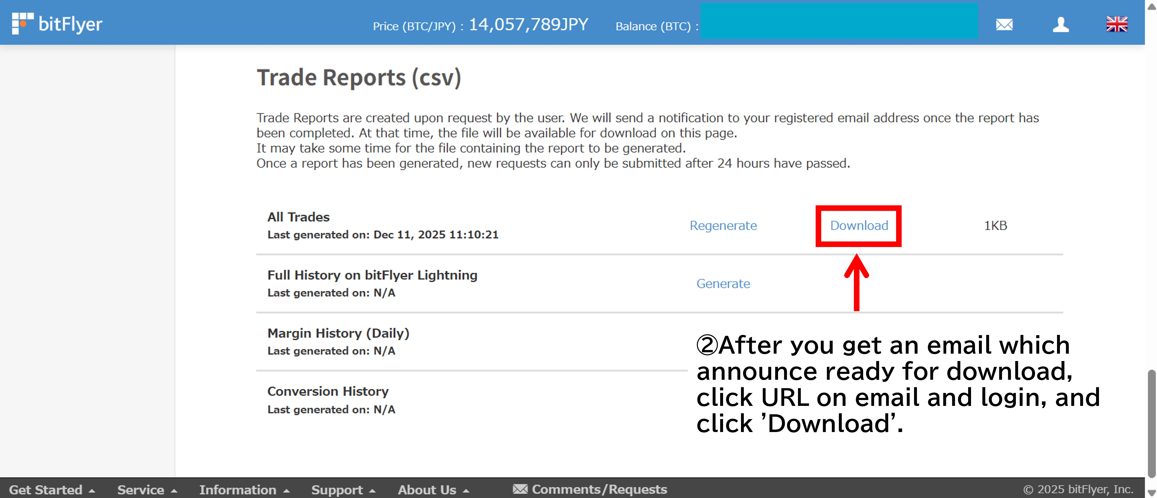 How to get trade history from bitFlyer – Cryptact Help Center
