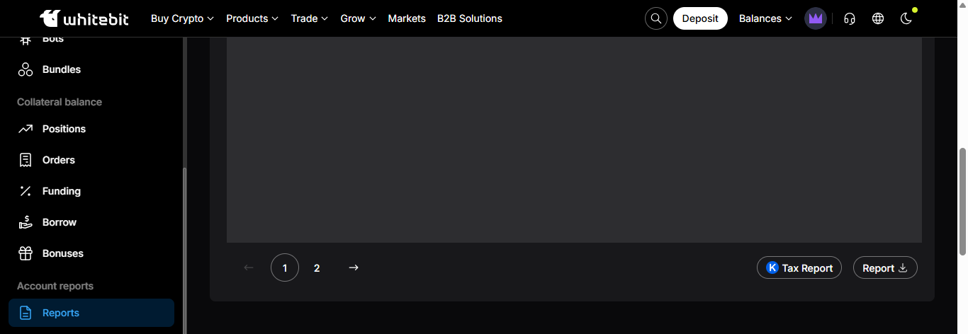 WhiteBIT Trades Report