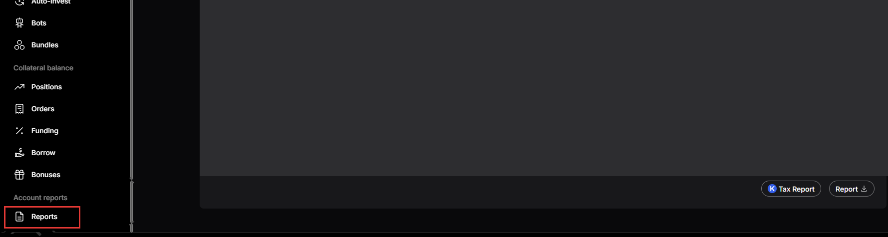 WhiteBIT Account reports Reports