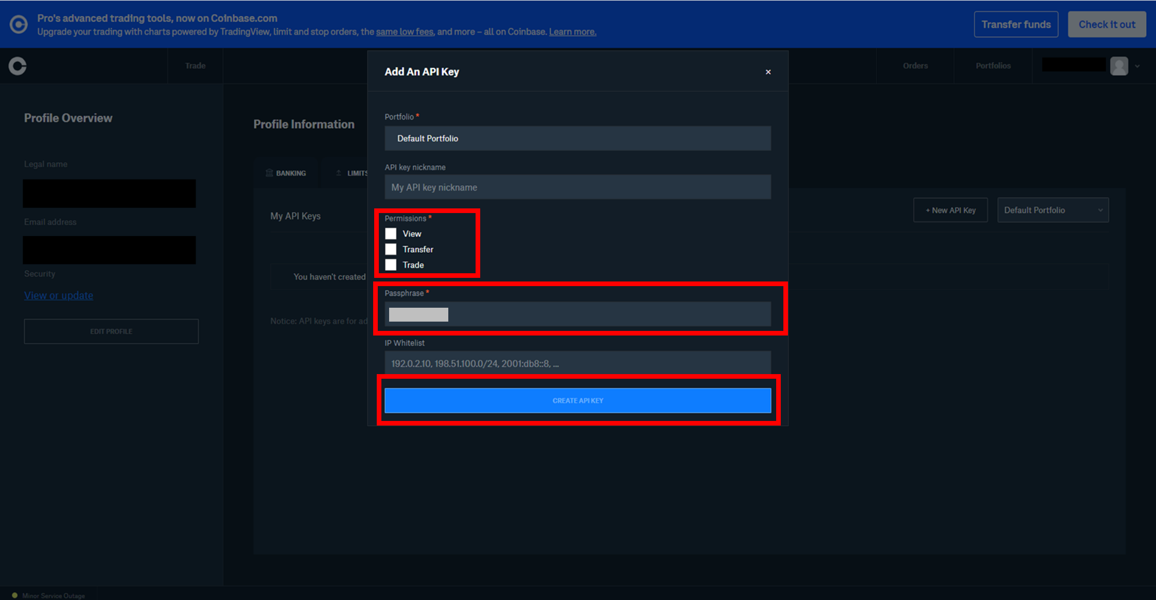 coinbase get api key